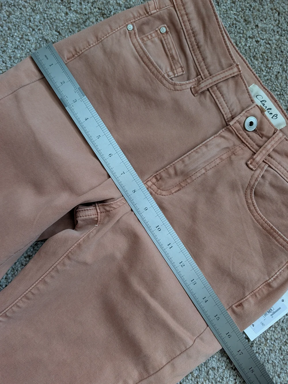 Charlie B Womens Nougate Red Brown Mid Rise She Frayed Edges Denim Jeans NWT 0